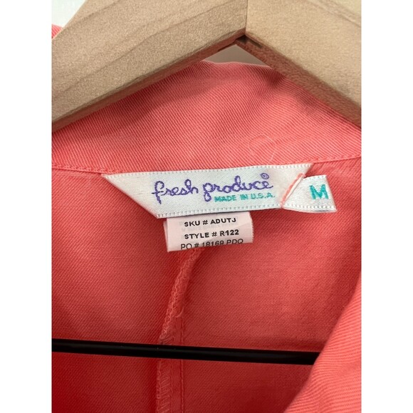 Fresh Produce Coral Belted Tencel Button Up Jacket Pockets Tie Waist Women's M - Picture 3 of 10